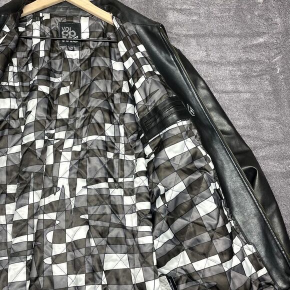 Volcom Faux Leather Riders Jacket Black Size XL Double Zipper - Picture 4 of 11